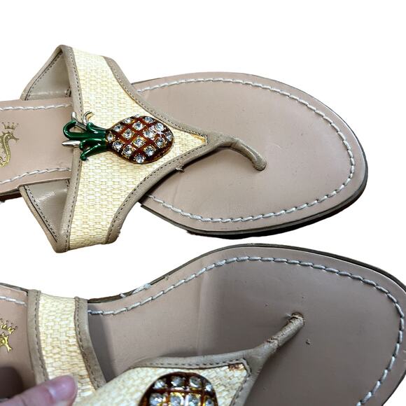 Miss Trish for Target Pineapple Rhinestone Flip Flop Sandal Womens Size 8 - Picture 6 of 6